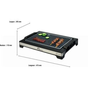 LITTLE BALANCE Electric Barbecue - Easy Nopifas - Cooking surface 38 x 25 cm - PFAS-free microceramic coating - 2000W