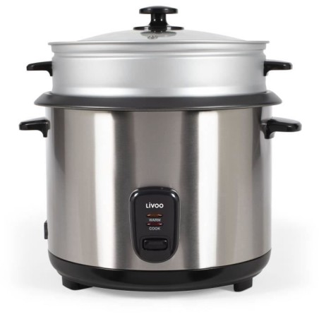 Cuiseur a riz et vapeur acier inoxydable - LIVOO - DOC293 - 1000W - 2,8L - Acier inoxydable - Maintien au chaud