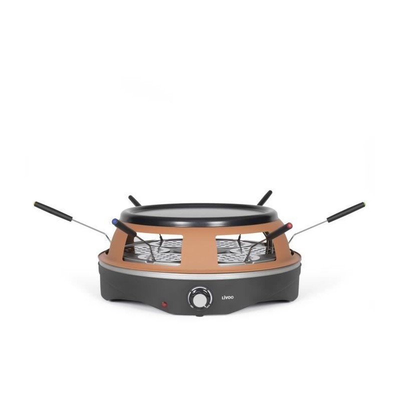 Four a pizza 6 personnes - LIVOO - DOC304 - 1200W - 6 personnes - Ø10 cm - Antiadhésif - 6 mini pelles et 1 emporte-piece incl