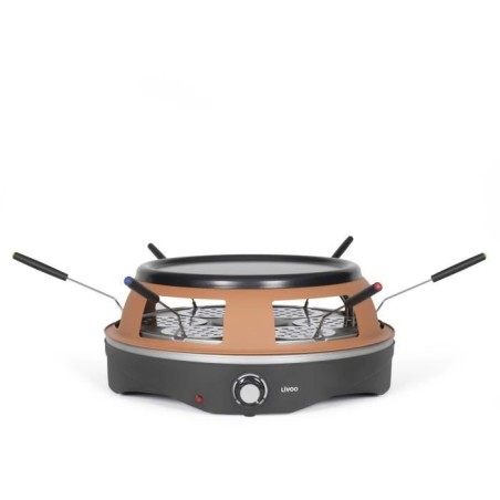 Four a pizza 6 personnes - LIVOO - DOC304 - 1200W - 6 personnes - Ø10 cm - Antiadhésif - 6 mini pelles et 1 emporte-piece incl