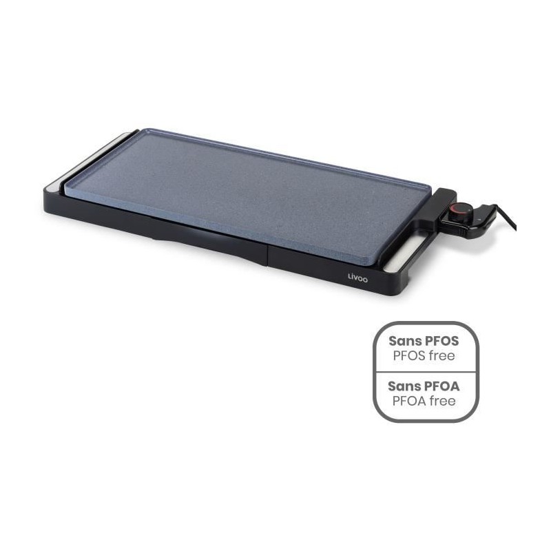 Ceramic griddle - LIVOO - DOC320 - 2200W - Removable cast iron plate - Adjustable thermostat