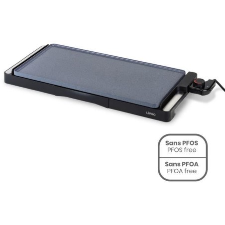 Keramikgrillplatte - LIVOO - DOC320 - 2200W - Abnehmbare Gusseisenplatte - Einstellbarer Thermostat