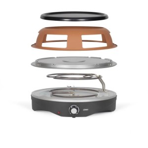 Four a pizza 6 personnes - LIVOO - DOC304 - 1200W - 6 personnes - Ø10 cm - Antiadhésif - 6 mini pelles et 1 emporte-piece incl