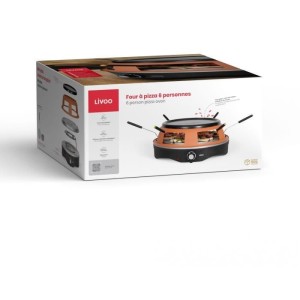 Four a pizza 6 personnes - LIVOO - DOC304 - 1200W - 6 personnes - Ø10 cm - Antiadhésif - 6 mini pelles et 1 emporte-piece incl