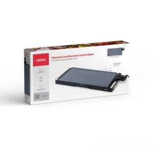 Keramikgrillplatte - LIVOO - DOC320 - 2200W - Abnehmbare Gusseisenplatte - Einstellbarer Thermostat