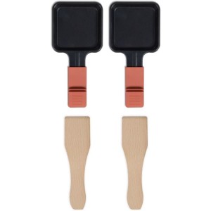 Connectable 2-person raclette - LIVOO - DOC310R - 450W - 2 people - Automatic thermostat - 2 wooden spatulas and 2 fondue pots