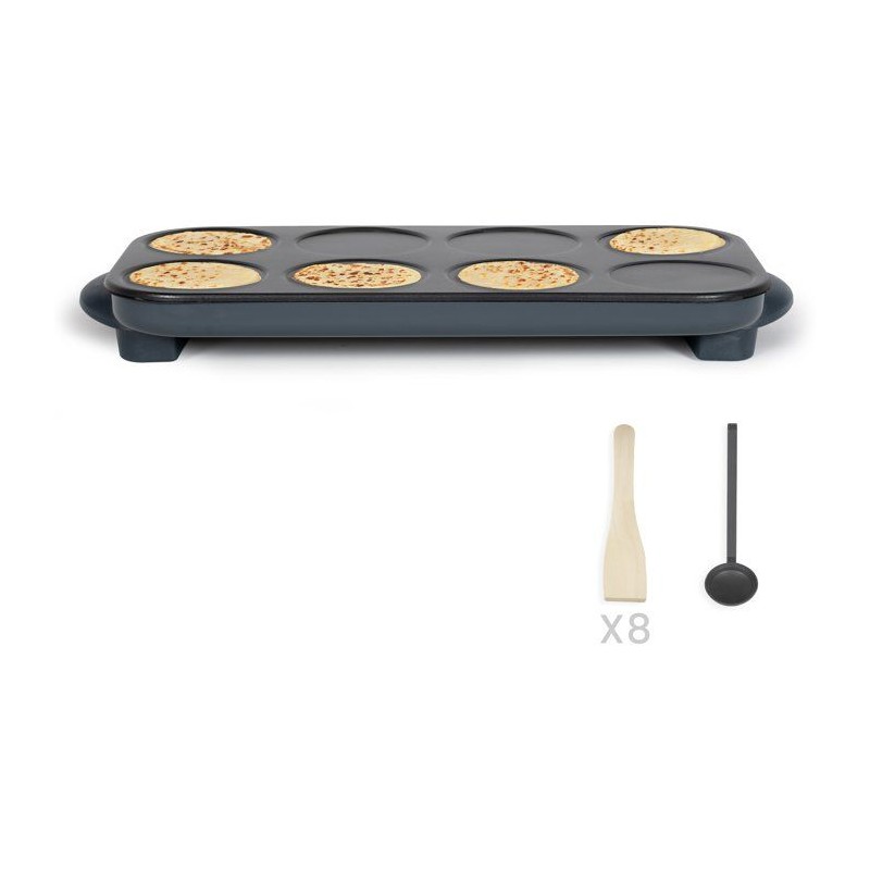 Maxi crepes party - LIVOO - DOC186G - 1500 W - 8 mini crepes Ø 12 cm - Revetement antiadhésif - Noir