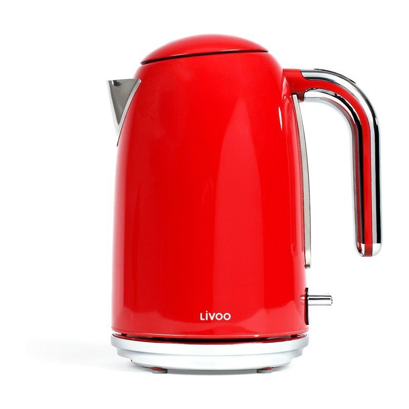 Bouilloire rétro - LIVOO - DOD180R - 2200 W - 1,7 L - Socle 360° - Rouge