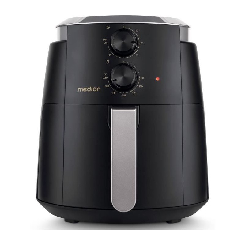 Heißluftfritteuse - MEDION - MD13020 - Airfryer - 1500 Watt - 60 Min. Timer - Bis 200°C - 4,7 L - Schwarz