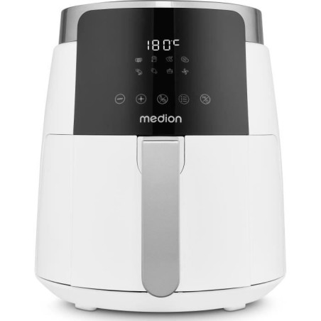 Heißluftfritteuse - MEDION - MD13030 - Digital - Airfryer - 1500 Watt - 60 Min. Timer - Bis 200°C - 4,7 L - Weiß