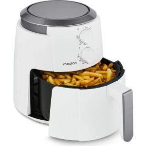 Heißluftfritteuse - MEDION - MD13020 - Airfryer - 1500 Watt - 60 Min. Timer - Bis 200°C - 4,7 L - Weiß