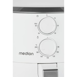 Heißluftfritteuse - MEDION - MD13020 - Airfryer - 1500 Watt - 60 Min. Timer - Bis 200°C - 4,7 L - Weiß