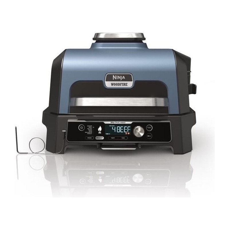 Barbecue électrique et fumoir NINJA - Woodfire Pro Connect XL OG901EU - 7 programmes de cuisson - Thermosonde intégrée