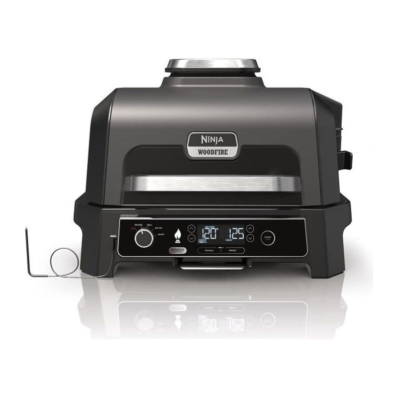 Barbecue électrique et fumoir NINJA - Woodfire Pro XL OG850EU - 4 programmes de cuisson - Thermosonde intégrée
