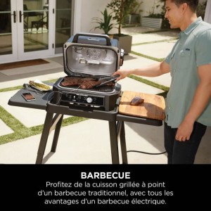 Elektrogrill mit Räucherofen und Thermosonde – NINJA – Woodfire Pro Connect XL – OG901EU – Holzfeuerpellets