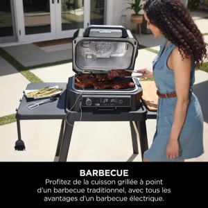 Elektrogrill und Smoker mit Thermometer – NINJA – Woodfire Pro XL – OG850EU – Outdoor-Grill und Heißluftfritteuse