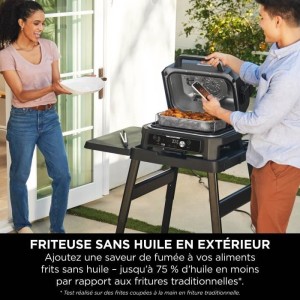 Elektrogrill mit Räucherofen und Thermosonde – NINJA – Woodfire Pro Connect XL – OG901EU – Holzfeuerpellets