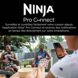 Barbecue électrique et fumoir NINJA - Woodfire Pro Connect XL OG901EU - 7 programmes de cuisson - Thermosonde intégrée