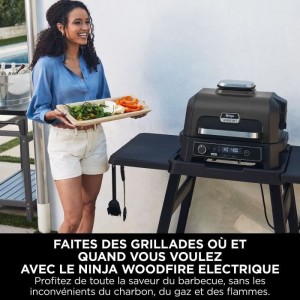 Elektrogrill und Smoker mit Thermometer – NINJA – Woodfire Pro XL – OG850EU – Outdoor-Grill und Heißluftfritteuse