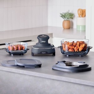 Friteuse sans huile portable NINJA - CRISPI - Récipients 1,4L et 3,8L - 4 programmes prédéfinis - 1700W - Bleu
