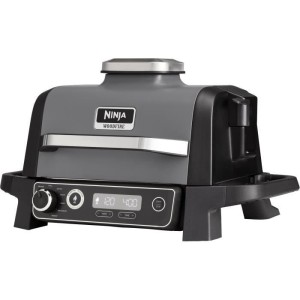 NINJA Elektrogrill und Räucherofen – Woodfire – OG701EU – Grill, Räucherofen und Heißluftfritteuse – Antihaftbeschich