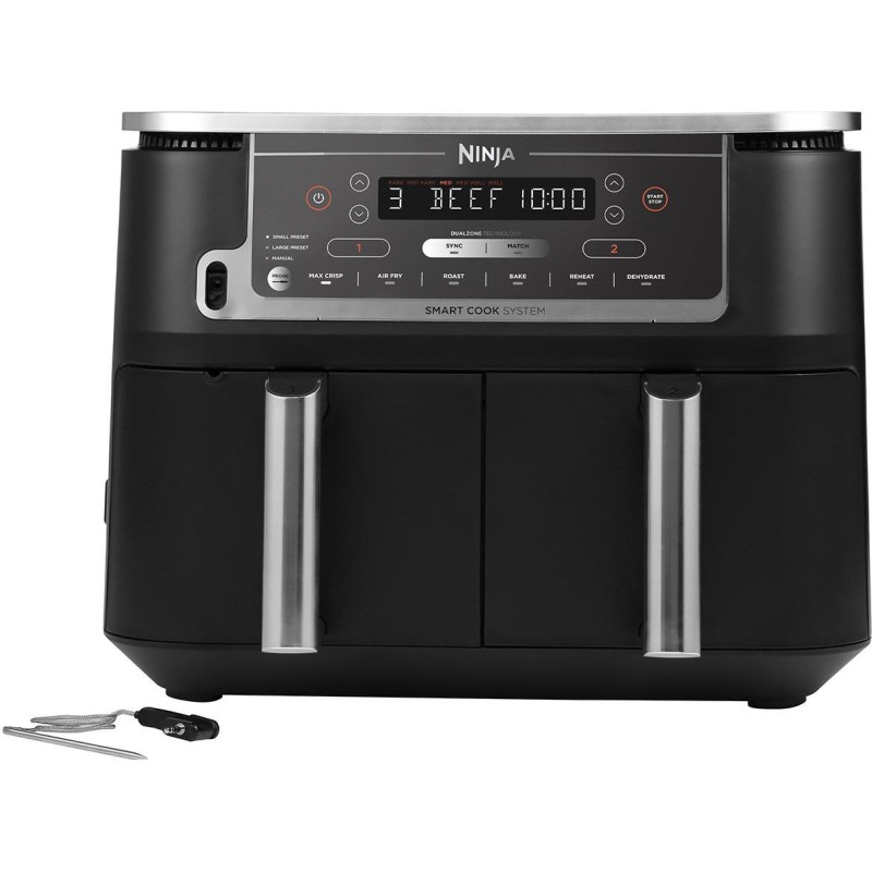 Friteuse sans huile - NINJA - Air Fryer AF451EU - Capacité 9,5 L - Double cuve - 6 programmes de cuisson - 2470 W