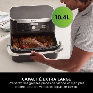 Ölfreie Fritteuse – NINJA – AF500EU – Foodi Flex – 10,4 l – 32,7 x 49,6 x 31,6 cm – Schwarz