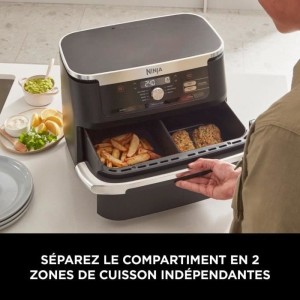 Ölfreie Fritteuse – NINJA – AF500EU – Foodi Flex – 10,4 l – 32,7 x 49,6 x 31,6 cm – Schwarz