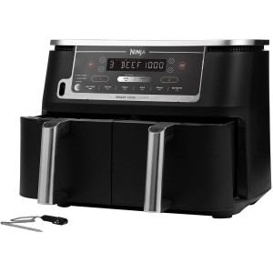 Friteuse sans huile - NINJA - Air Fryer AF451EU - Capacité 9,5 L - Double cuve - 6 programmes de cuisson - 2470 W