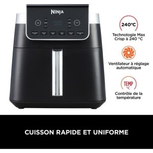 Fritteuse - NINJA - Max AF180EU - 2000 W - Schwarz - Variable Temperatur - Timer