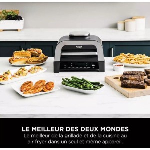 Grill & Ölfreie Fritteuse - NINJA - MAX 6-in-1 DG551EU - 1760 W - 6 Kochmodi - Grau