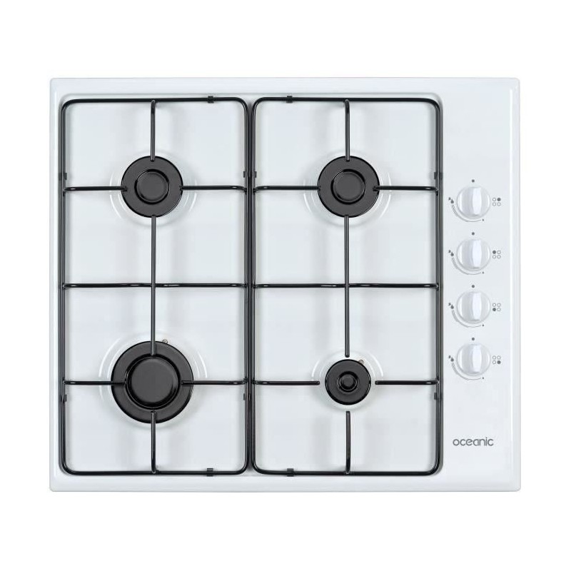 OCEANIC 4-burner table - White enamel gas