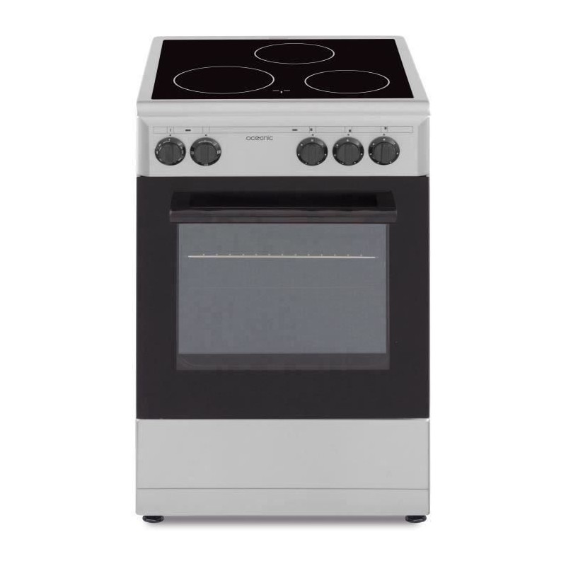 OCEANIC - Cuisiniere vitrocéramique 50 x 50 cm, four convection naturelle, four 48L silver
