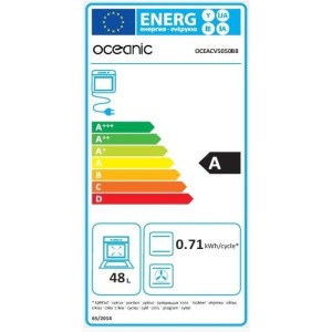 OCEANIC - CV5050B8 - Ceranfeld 50 x 50 - Ofen mit natürlicher Konvektion - Ofen 48 l - Schwarz