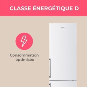 Réfrigérateur combiné - OCEANIC - OCEAFC262STDW - 262 L - Classe D - 55 x 56 x 180 cm - Blanc