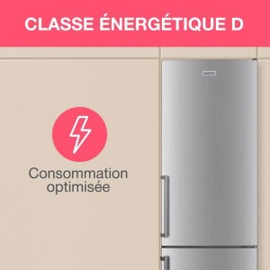 Kühl-/Gefrierkombination – OCEANIC – OCEAFC262STDS – 262 l – Energieeffizienzklasse D – 55 x 56 x 180 cm – Silber