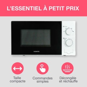 Micro-ondes OCEANIC MO20W11 Blanc 45,4 x H26,1 x P32,6 cm - 20L