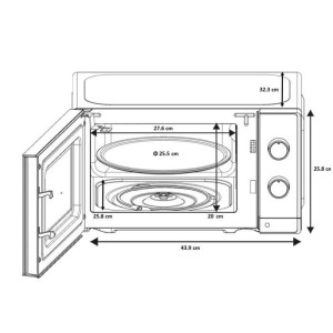 Mikrowelle - OCEANIC - OCEAMO20W12 - 20L - weiß - Einzelfunktion