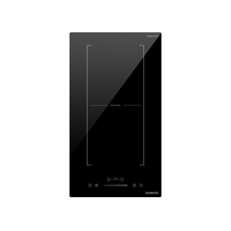 Domino induction encastrable - OCEANIC - OCEATI2Z2BF - 2 foyers avec zone flexible- 3600 W - Noir