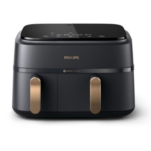 Friteuse sans huile - PHILIPS - NA352/04 - Airfryer Série 3000 double panier 9L avec accessoire - 8 préréglages - 2750W - Noi