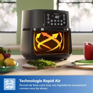 Heißluftfritteuse - PHILIPS - Serie 5000 - vernetzt - 16 Kochfunktionen - XXL-Format mit 7,2 l/1,4 kg