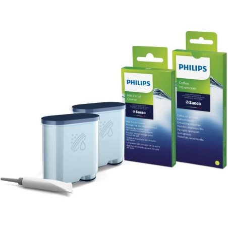 Nettoyant cafetiere - PHILIPS - CA6707/10 - compatible cafetieres Philips & Saeco - kit complet pour l'entretien - x1 pour 6 moi