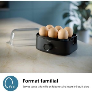 Cuiseur a oeuf éléctrique - PHILIPS - HD9137/90 egg cooker noir - 400W - x6