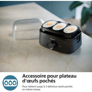 Cuiseur a oeuf éléctrique - PHILIPS - HD9137/90 egg cooker noir - 400W - x6