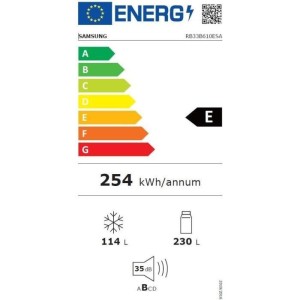 Samsung RB33B610ESA Kühl-/Gefrierkombination – NoFrost – 344 l – Energieeffizienzklasse E – 59,5 x 65,8 x 185,3 cm –