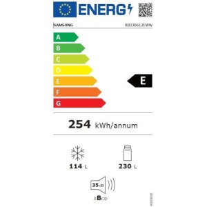 Kombinierter Kühlschrank - SAMSUNG - RB33B612EWW - Klasse E - 344 l - No Frost - weiß