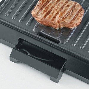 SEVERIN KG2394 Kompakter Multifunktionsgrill: Fleisch - Paninis - Gemüse - Antihaftplatten 23x14 -5 cm - Fettsammler