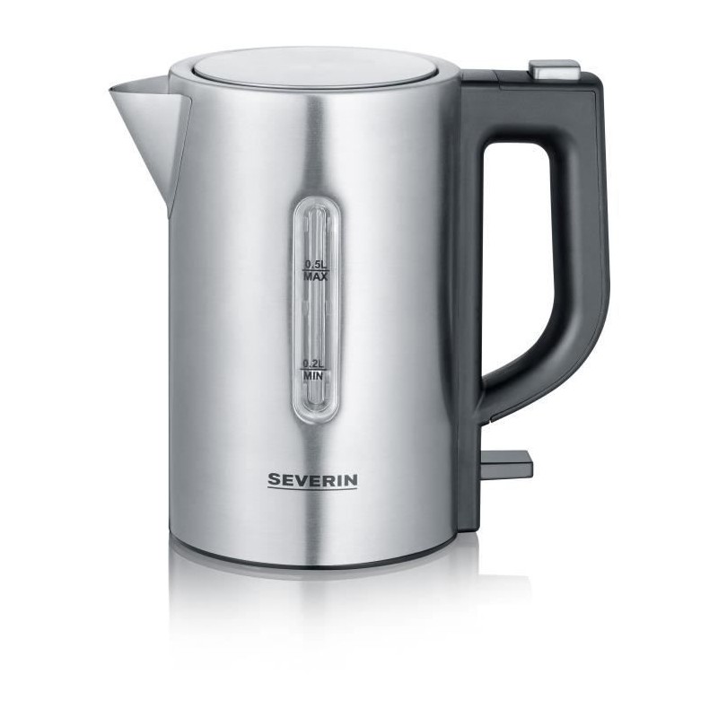 SEVERIN WK3647 Reisewasserkocher-Set – 0,5 l – 1100 W – Edelstahl und Schwarz