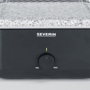 Raclette-Grill - SEVERIN - RG2366 - 8 Personen. - Naturstein und wendbare Kochplatte - 8 Pfannen - Schwarz