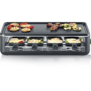 Raclette-Grill – SEVERIN – RG2365 – 8 Personen – Keramik-Kochplatte 48 x 24 cm – Raclette-Grill 1300 W – Schwarz